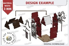 3D Amsterdam House Laser Cut. Candle Holder SVG Product Image 3
