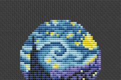 Van Gogh Starry Night Miniature Cross Stitch Art Product Image 7