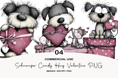 Schnauzer Candy Hug Valentine PNG Product Image 1