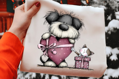 Schnauzer Candy Hug Valentine PNG Product Image 2