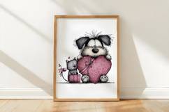 Schnauzer Candy Hug Valentine PNG Product Image 3