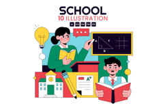 10 School Vector Illustration Product Image 1
