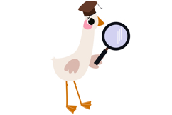 9 Cute Goose &amp; Education Cartoon Clipart Set Product Image 10