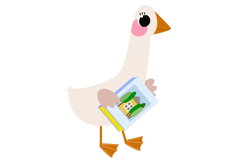 9 Cute Goose &amp; Education Cartoon Clipart Set Product Image 2