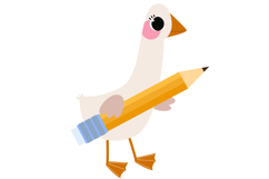 9 Cute Goose &amp; Education Cartoon Clipart Set Product Image 4