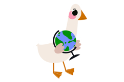 9 Cute Goose &amp; Education Cartoon Clipart Set Product Image 5