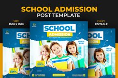 School Admission Social Media Instagram Post Design Template Product Image 1