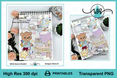 School Bear and Schoolhouse Digital Stamps Printable PNG Product Image 8