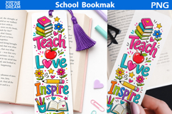 Teach Love Inspire | School Bookmark Sublimation Product Image 1