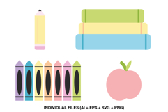school clipart with pencil and books