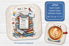 Funny Teacher square coaster sublimation Square keychain png Product Image 1