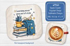 Funny Teacher square coaster sublimation Square keychain png Product Image 1