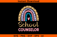 School Counselor Rainbow Heart SVG Design Product Image 1