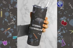 School Counselor Tumbler Wrap Sublimation, Teacher Clipart, Teacher Life SVG, School Tumbler 20 oz 