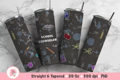 School Counselor Tumbler Wrap Sublimation, Teacher Clipart, Teacher Life SVG, School Tumbler 20 oz 
