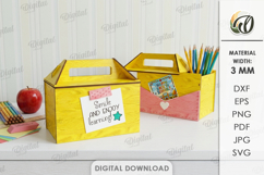 3D Back to School Box Laser Cut. Gift box SVG Product Image 1