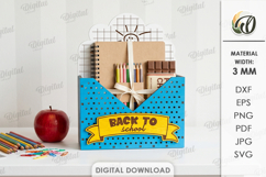 3D Back to School Box Laser Cut. Gift box SVG Product Image 1