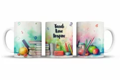 School Mug Wrap Sublimation Designs, School Tree Mug, School Png