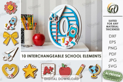 School Number Interchangeable Decors Bundle Laser Cut Product Image 3