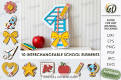School Number Interchangeable Decors Bundle Laser Cut Product Image 5