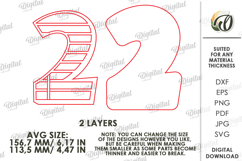 School Number Interchangeable Decor Laser Cut. Two SVG Product Image 2