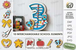 School Number Interchangeable Decors Bundle Laser Cut Product Image 8