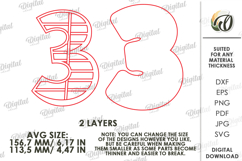 School Number Interchangeable Decor Laser Cut. Three SVG Product Image 2