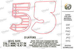 School Number Interchangeable Decor Laser Cut. Five SVG Product Image 2