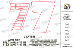 School Number Interchangeable Decor Laser Cut. Seven SVG Product Image 2