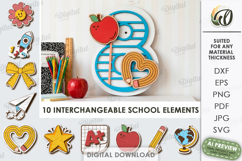 School Number Interchangeable Decors Bundle Laser Cut Product Image 13