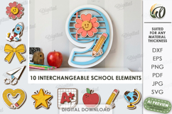 School Number Interchangeable Decors Bundle Laser Cut Product Image 14