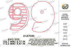School Number Interchangeable Decor Laser Cut. Nine SVG Product Image 2