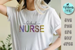 School nurse svg, nurse sublimation, groovy svg, hippie Product Image 1