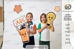School Photo Zone Laser Cut. School Photo Booth Prop SVG Product Image 1
