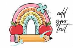 School Rainbow Pencil Name Plate,School Teacher PNG Product Image 2