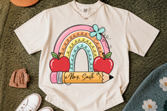 School Rainbow Pencil Name Plate,School Teacher PNG Product Image 3