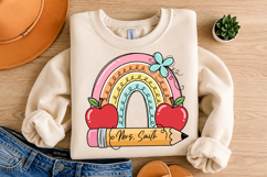 School Rainbow Pencil Name Plate,School Teacher PNG Product Image 4