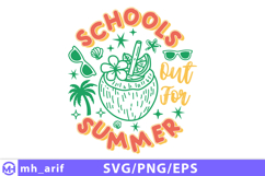 School’s out for Summer Teacher SVG PNG Design Product Image 1