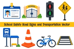 School Safety Road Signs and Transportation Vector Product Image 1