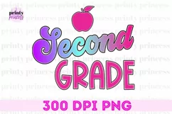 Second Grade Retro Sublimation Png