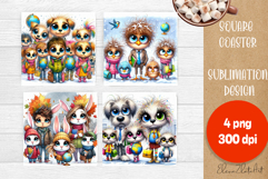 Back To School Design square coaster, sarcastik School Product Image 1