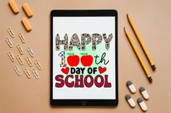 Happy 100th day of school Sublimation, Teacher PNG Product Image 2