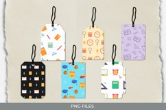 School Supplies Seamless Pattern Shaped Tags Product Image 1