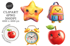 School Supplies Cartoon Clipart Product Image 1
