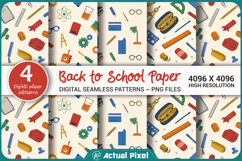 Back to School School Supplies Seamless Pattern Product Image 1