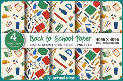 Back to School School Supplies Seamless Pattern Product Image 1