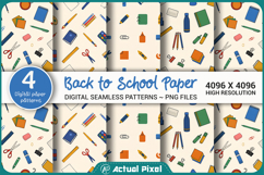 Back to School School Supplies Seamless Pattern Product Image 1
