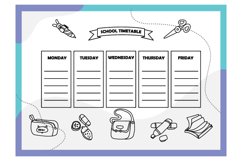 School timetable doodle design Product Image 1