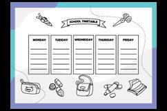 School timetable doodle design Product Image 2