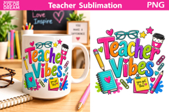 Teacher Vibes Sublimation | Back To School Clipart Product Image 3